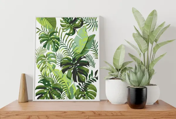 Изображение товара Картина по номерам PaintLine Тропические листья / PL-00153