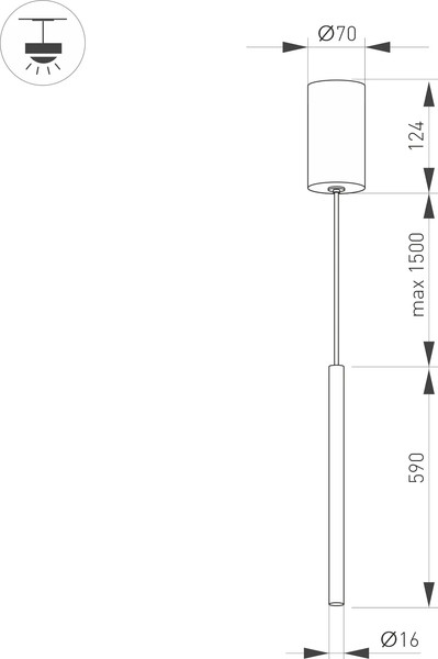 Изображение товара Потолочный светильник Arlight SP-UMBRA-HANG-V-L600-10W Day4000 GD 120deg / 036951