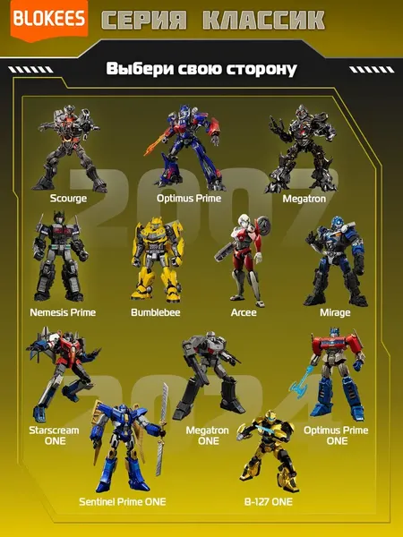 Изображение товара Конструктор Blokees Трансформеры. Classic Class. Бамблби / 67322