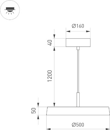 Изображение товара Потолочный светильник Arlight SP-ELEGANT-R500-37W Warm3000 BK 120deg / 033922(1)