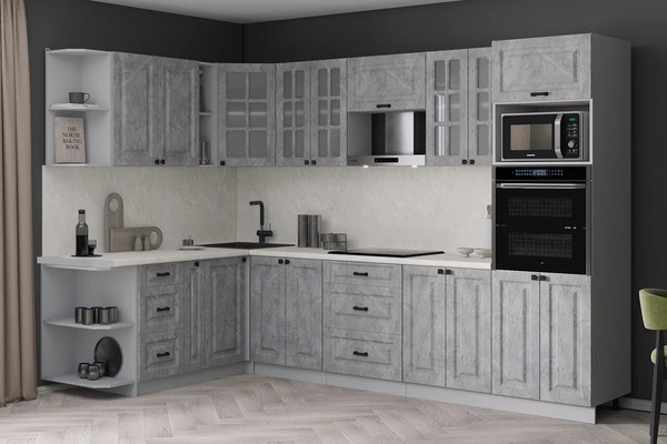 Изображение товара Кухонный гарнитур Интерлиния Мила Деко 1.88x3.0 LV (керамика/керамика/опал светлый)