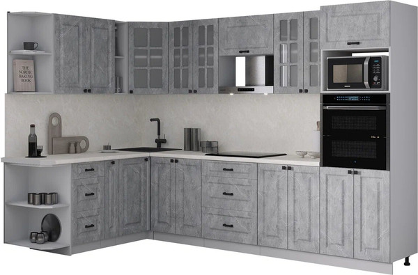 Изображение товара Кухонный гарнитур Интерлиния Мила Деко 1.88x3.0 LV (керамика/керамика/опал светлый)