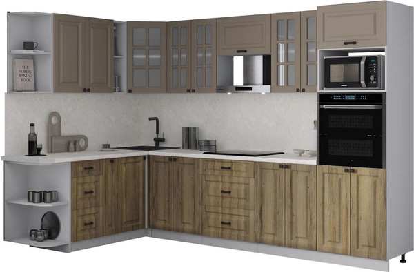 Изображение товара Кухонный гарнитур Интерлиния Мила Деко 1.88x3.0 LV (дуб вотан/луна/опал светлый)