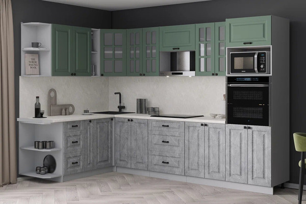 Изображение товара Кухонный гарнитур Интерлиния Мила Деко 1.88x3.0 LV (керамика/мята/опал светлый)