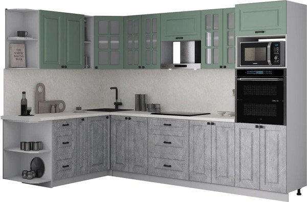 Изображение товара Кухонный гарнитур Интерлиния Мила Деко 1.88x3.0 LV (керамика/мята/опал светлый)