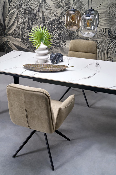 Изображение товара Обеденный стол Halmar Felix (белый мрамор/черный)