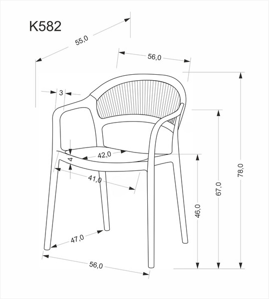 Изображение товара Стул садовый Halmar K582 (черный/натуральный)