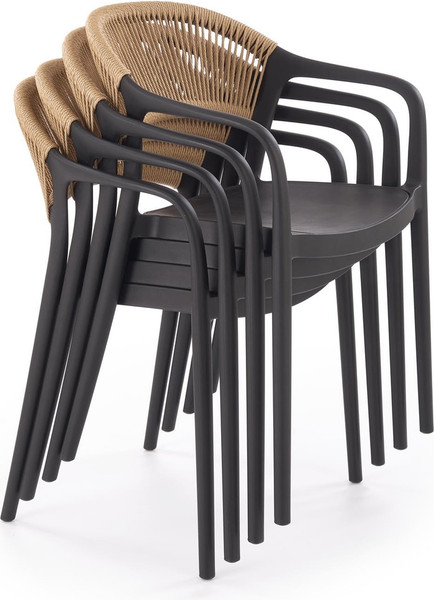 Изображение товара Стул садовый Halmar K582 (черный/натуральный)