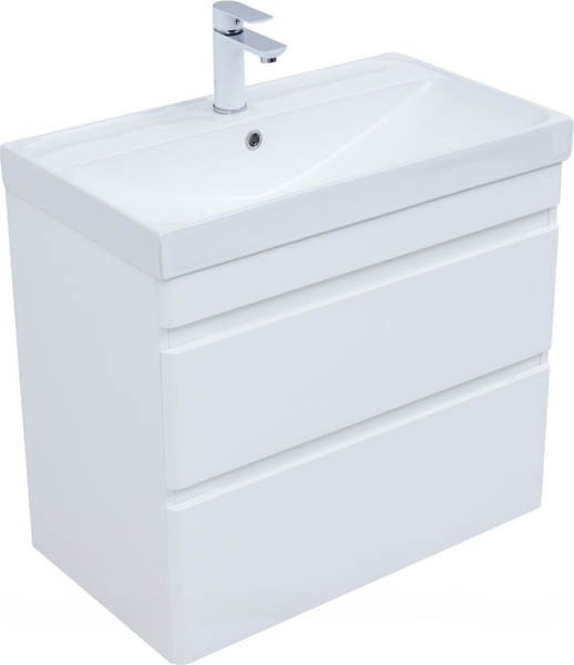 Изображение товара Тумба под умывальник Aquanet Слим 80 2ящ / 346049 (белый сатин)