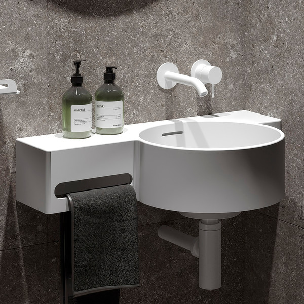 Изображение товара Умывальник Belux Аврора 550 R (18, белый матовый/Solid Surface)