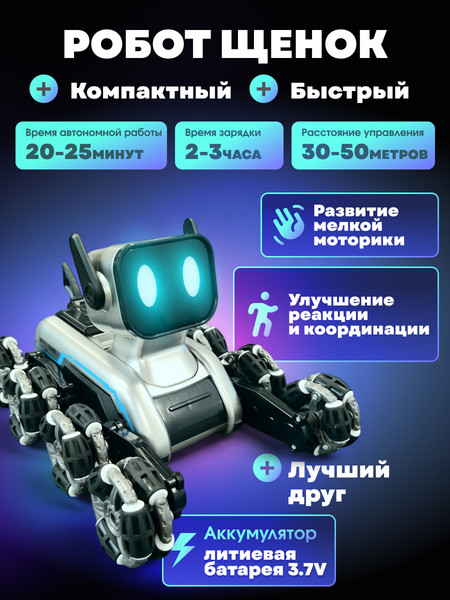 Изображение товара Радиоуправляемая игрушка Sundays Robo Машинка 8 колесная (собака)