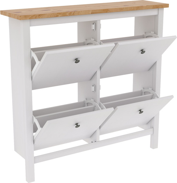 Изображение товара Тумба для обуви ММЦ Кантри 04 (белый лак/браун)