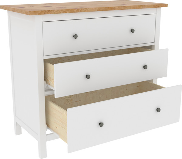 Изображение товара Комод ММЦ Кантри 03 (белый лак/браун)