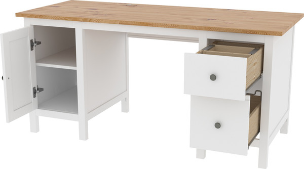 Изображение товара Письменный стол ММЦ Кантри 12 (белый лак/браун)