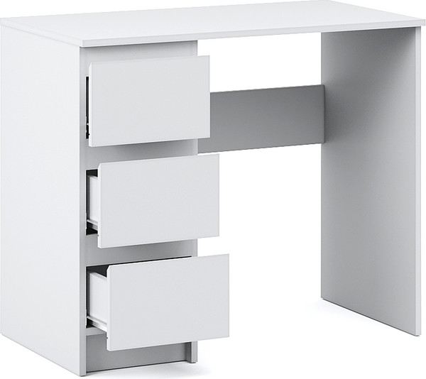 Изображение товара Письменный стол Империал Оникс Вайт 3 ящика (белый)