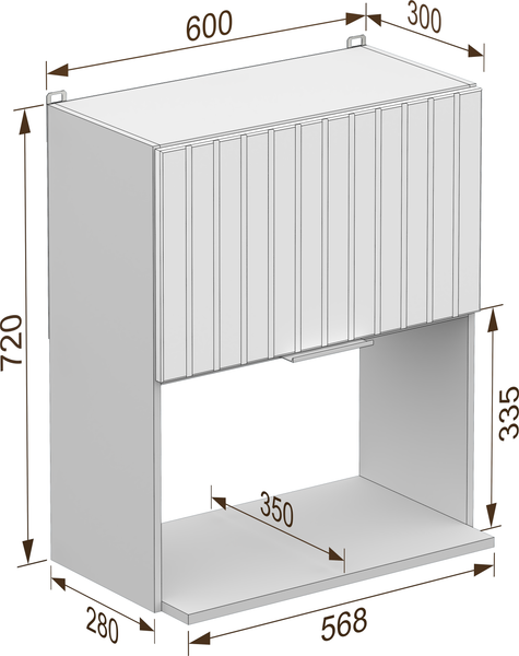 Изображение товара Шкаф навесной для кухни Arvento Корнелия Анта-плюс ВШ60-1г-свч (зеленый софт)