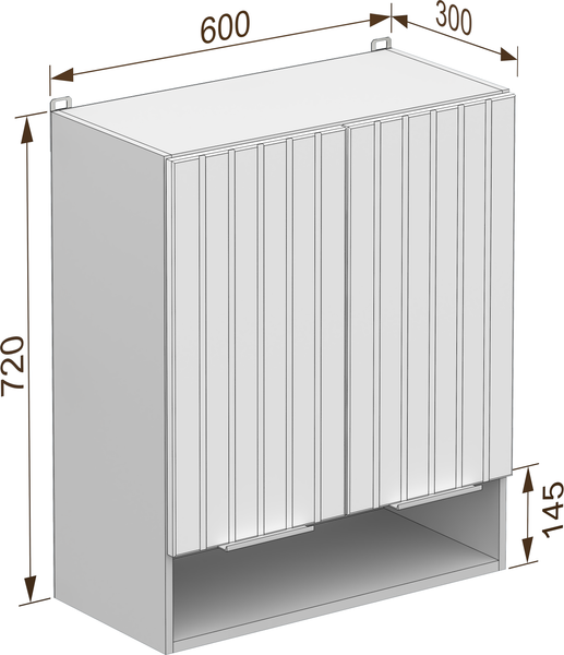 Изображение товара Шкаф навесной для кухни Arvento Корнелия Анта-плюс ВШ60п (капучино софт)