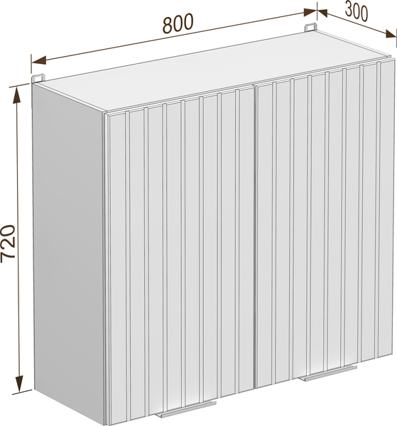 Изображение товара Шкаф навесной для кухни Arvento Корнелия Анта-плюс ВШ80с без сушки (капучино софт)