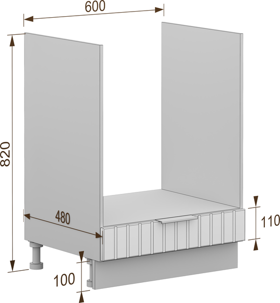 Изображение товара Шкаф под духовку Arvento Корнелия Анта-плюс НШ60д (графит софт)