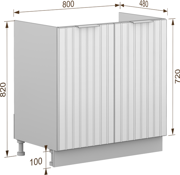 Изображение товара Шкаф под мойку Arvento Корнелия Анта-плюс НШ80м (зеленый софт)