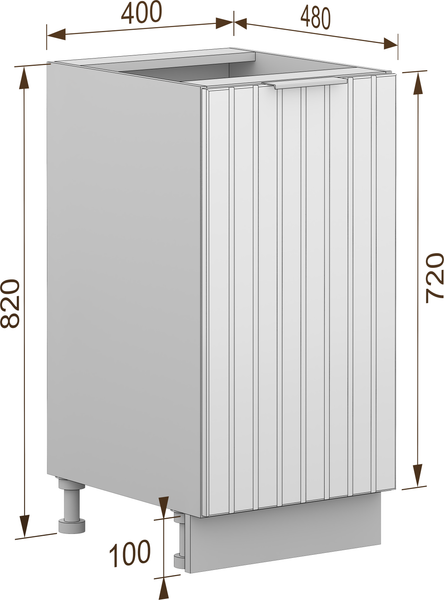 Изображение товара Шкаф-стол кухонный Arvento Корнелия Анта-плюс НШ40р без столешницы (капучино софт)