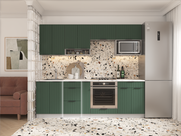 Изображение товара Шкаф-стол кухонный Arvento Корнелия Анта-плюс НШ40р3ш без столешницы (зеленый софт)