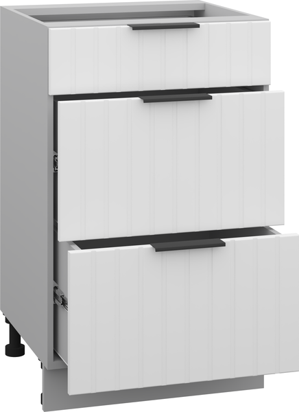 Изображение товара Шкаф-стол кухонный Arvento Корнелия Анта-плюс НШ50р3ш без столешницы (белый софт)