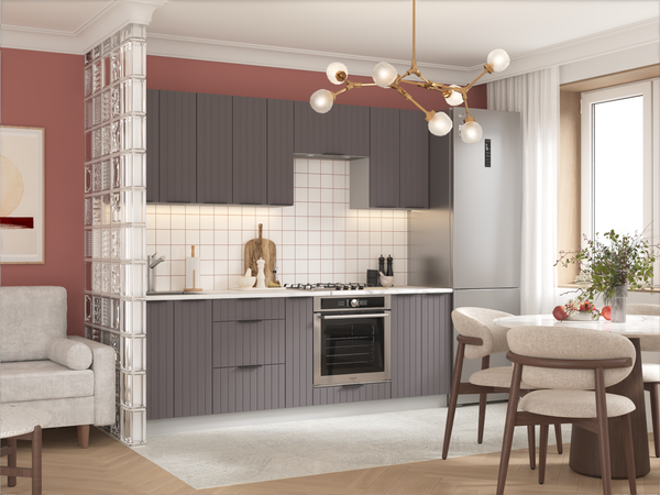 Изображение товара Шкаф-стол кухонный Arvento Корнелия Анта-плюс НШ50р3ш без столешницы (графит софт)