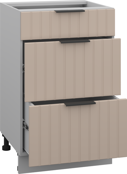 Изображение товара Шкаф-стол кухонный Arvento Корнелия Анта-плюс НШ50р3ш без столешницы (капучино софт)