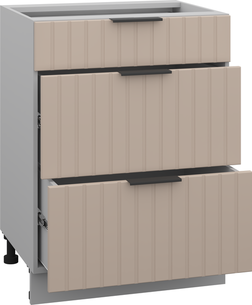 Изображение товара Шкаф-стол кухонный Arvento Корнелия Анта-плюс НШ60р3ш без столешницы (капучино софт)