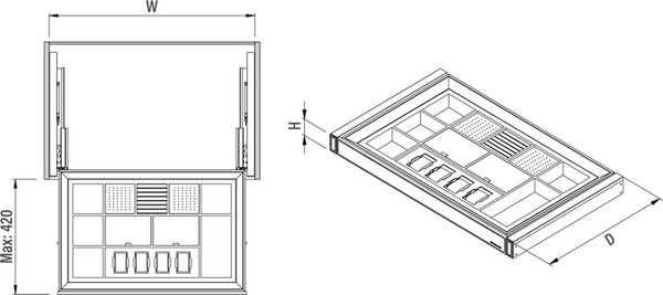 Изображение товара Корзина выдвижная для шкафа Starax Tandem S-6417-A (кожа, антрацит)