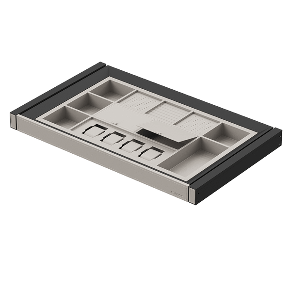 Изображение товара Корзина выдвижная для шкафа Starax Tandem S-6417-A (кожа, антрацит)