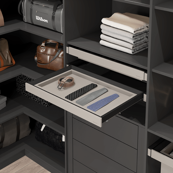 Изображение товара Корзина выдвижная для шкафа Starax Tandem S-6428-A (антрацит)