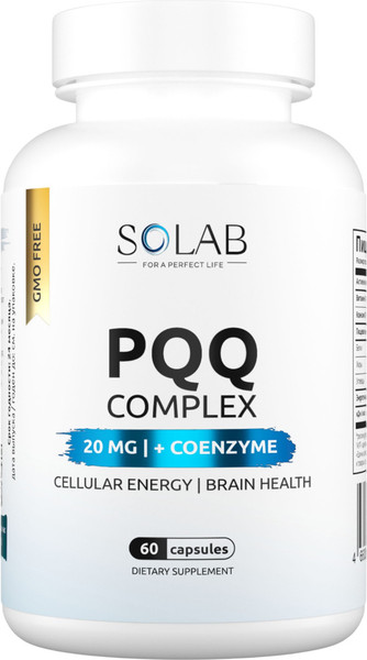 Изображение товара Комплексная пищевая добавка SOLAB PQQ 20мг + Коэнзим Q10 (60 капсул)