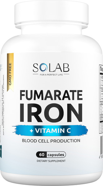 Изображение товара Витаминно-минеральный комплекс SOLAB Железо Фумарат (60 капсул)