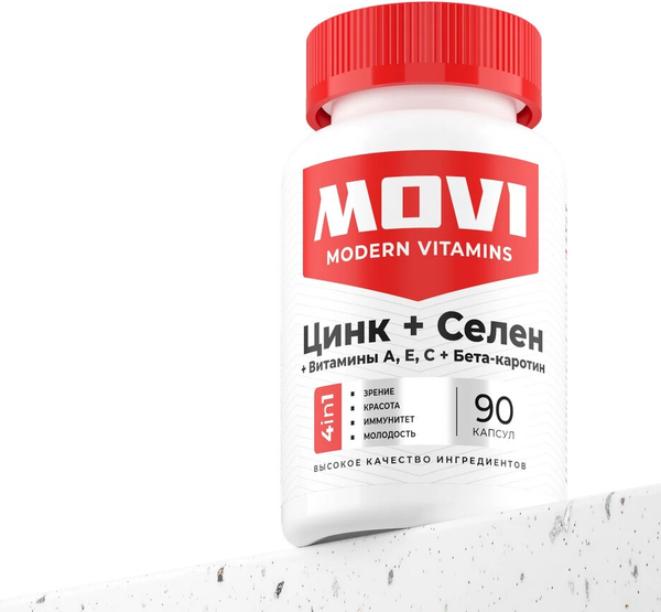 Изображение товара Комплексная пищевая добавка Movi Цинк+Селен (90 капсул)