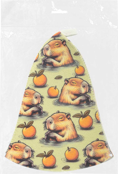 Изображение товара Шапка для бани Банные Штучки Капибара с орнаментом 41492