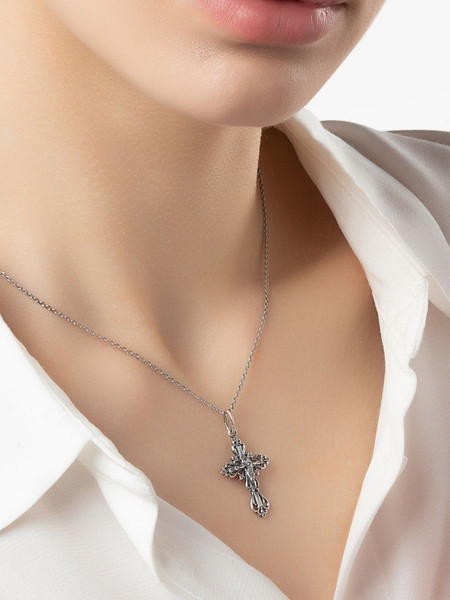 Изображение товара Подвеска Wolves Ажурный нательный крестик серебрение 1390