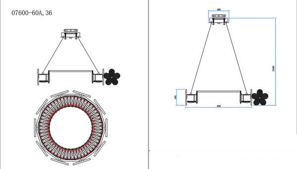 Изображение товара Люстра Kinklight Лиона 07600-60A.36 (латунь)