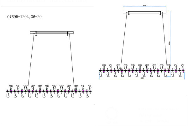 Изображение товара Люстра Kinklight Мару 07695-120L.36-29 (латунь/черный)