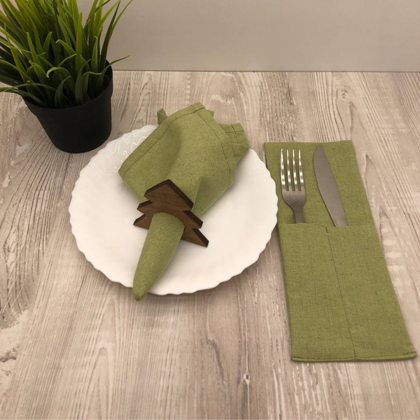 Изображение товара Комплект столового белья ОМурМебель Елка (6шт, зеленый)