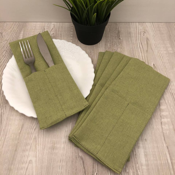 Изображение товара Комплект столового белья ОМурМебель Елка (6шт, зеленый)