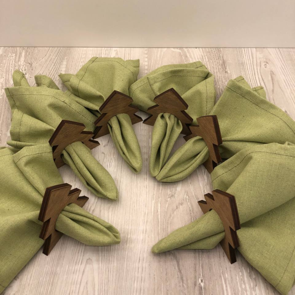 Изображение товара Комплект столового белья ОМурМебель Елка (6шт, зеленый)