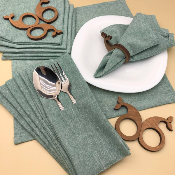 Изображение товара Комплект столового белья ОМурМебель Кит (6шт, синий)