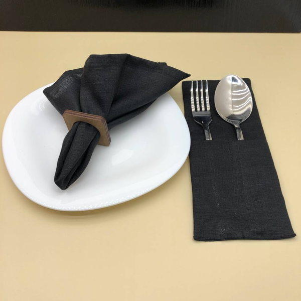 Изображение товара Комплект столового белья ОМурМебель Квадрат (6шт, черный)