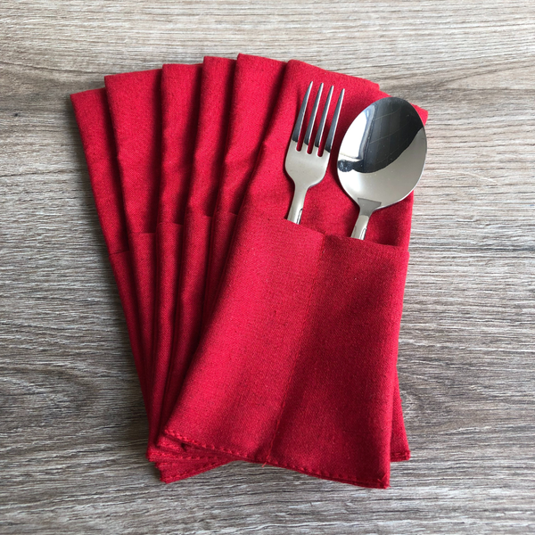 Изображение товара Комплект столового белья ОМурМебель Рога оленя (6шт, красный)