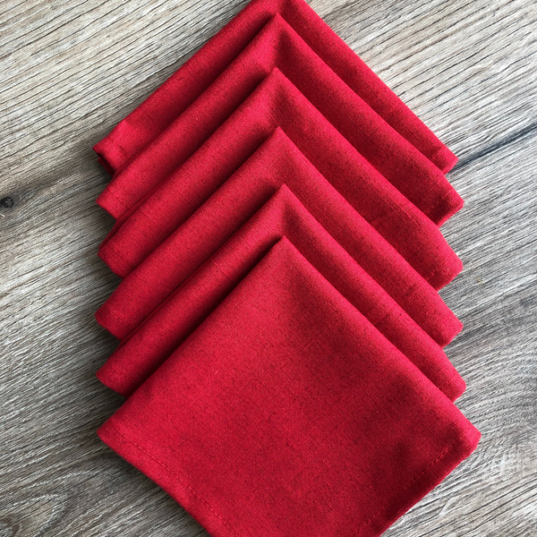 Изображение товара Комплект столового белья ОМурМебель Рога оленя (6шт, красный)