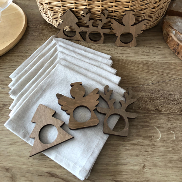 Изображение товара Набор сервировочных салфеток ОМурМебель с держателем Снежинка (6шт, белый)