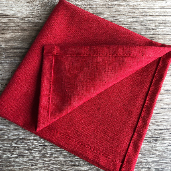 Изображение товара Набор сервировочных салфеток ОМурМебель с держателем Рога оленя (6шт, красный)