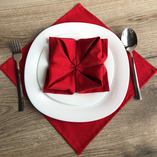 Изображение товара Набор сервировочных салфеток ОМурМебель с держателем Рога оленя (6шт, красный)